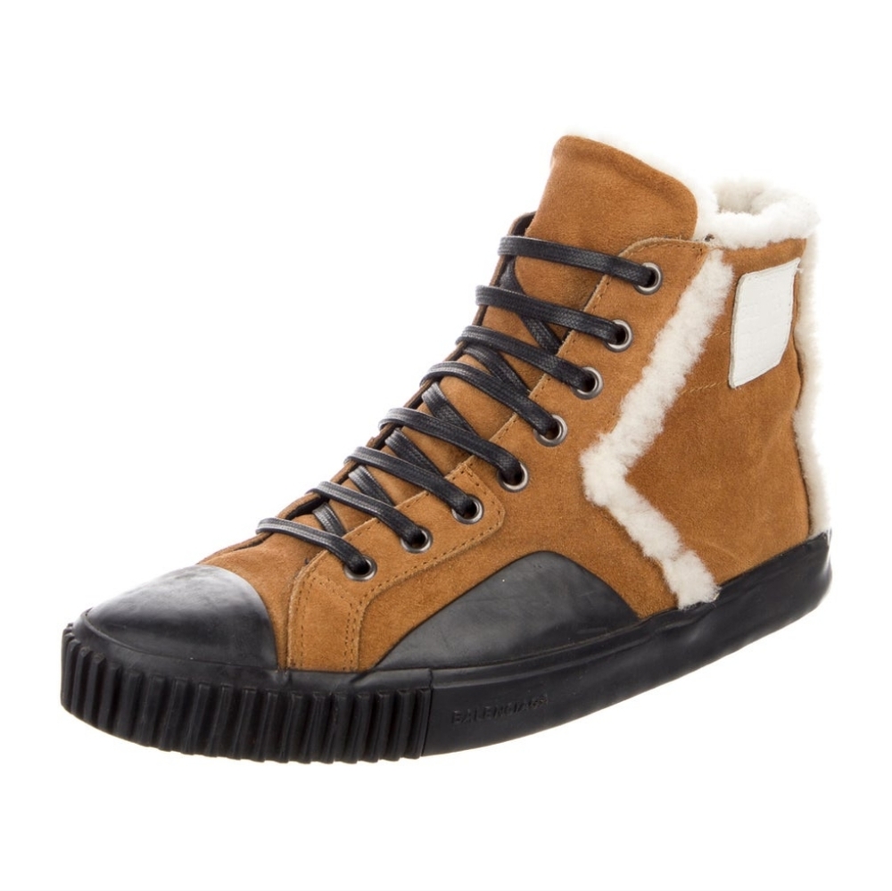 Balenciaga Shearling High Top Sneakers